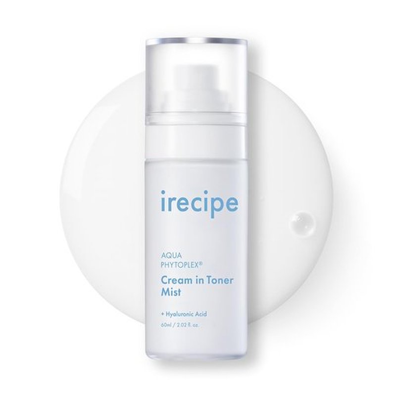 IRECIPE Aqua Phytoplex Cream in Toner Mist Long Lasting Deep Hydration, All-in-One Facial Mist for All Skin Type Unscented Clean Beauty, Vegan, Cruelty Free, Korean Skincare (60ml / 2.02 oz)