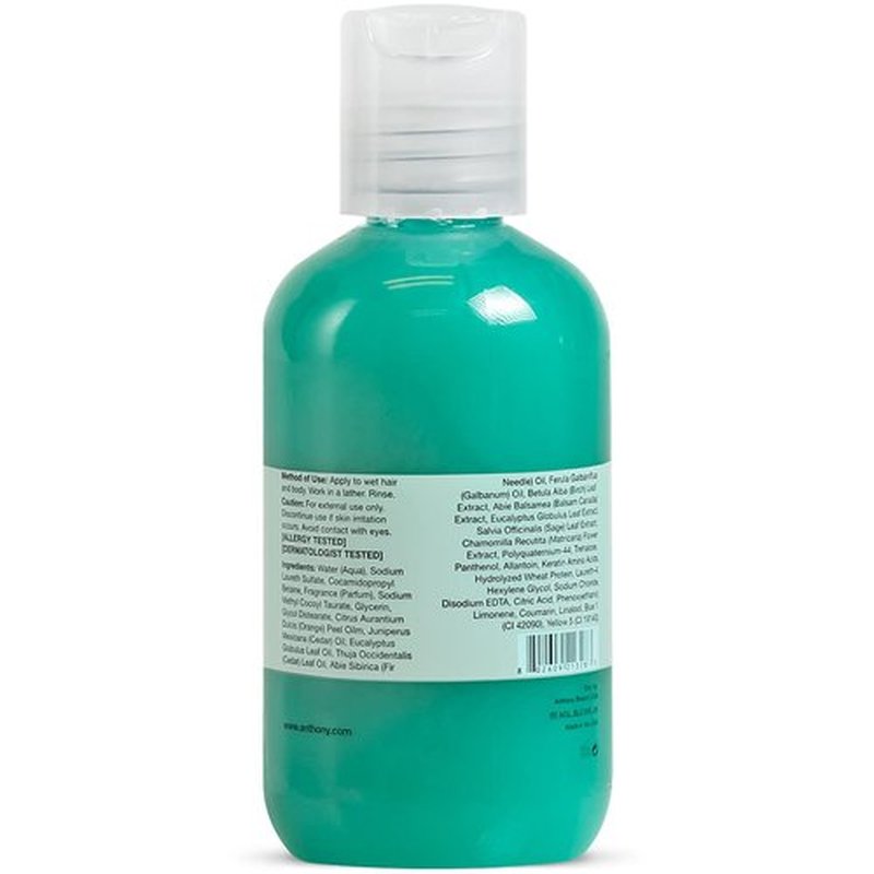 Anthony 2-In-1 Body Wash & Shampoo - Invigorating Pine Wood Scent, Hydrating Formula, 3.4 Fl. Oz