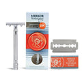 MERKUR 25C Double Edge Safety Razor - Bright Chrome, Open Comb Design, Long Handle, Eco-Friendly