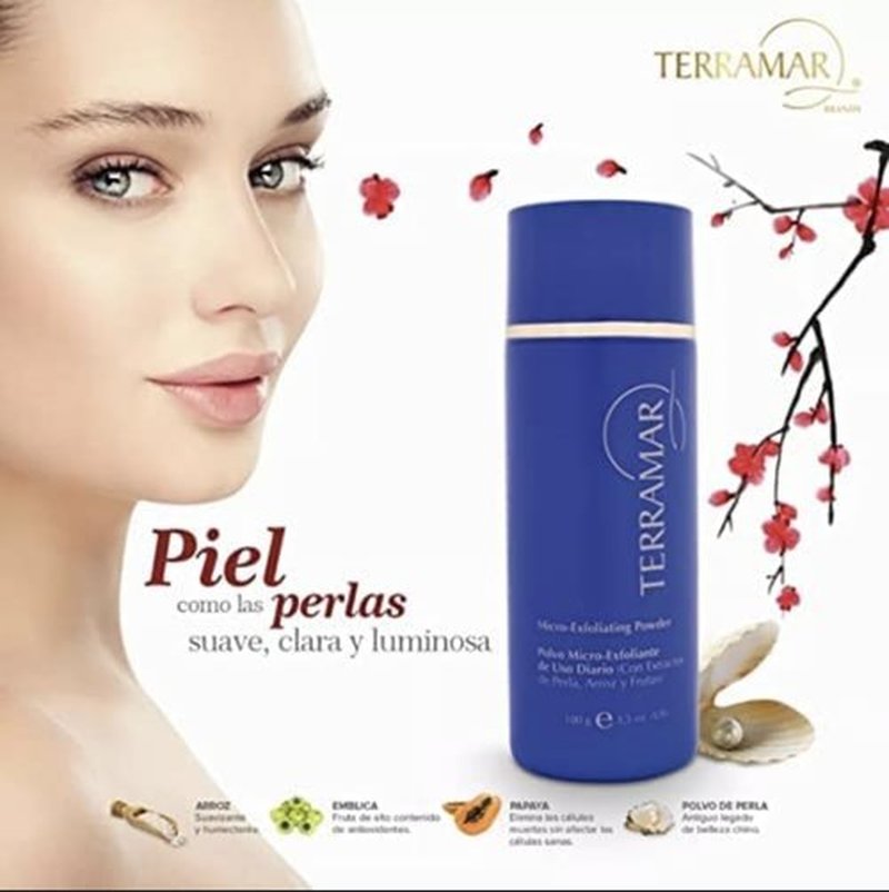 Terramar Micro-Exfoliating Powder - Daily Gentle Face Exfoliator with Pearl, Rice & Fruit Extracts - Brightens, Smooths, and Refines Skin Texture