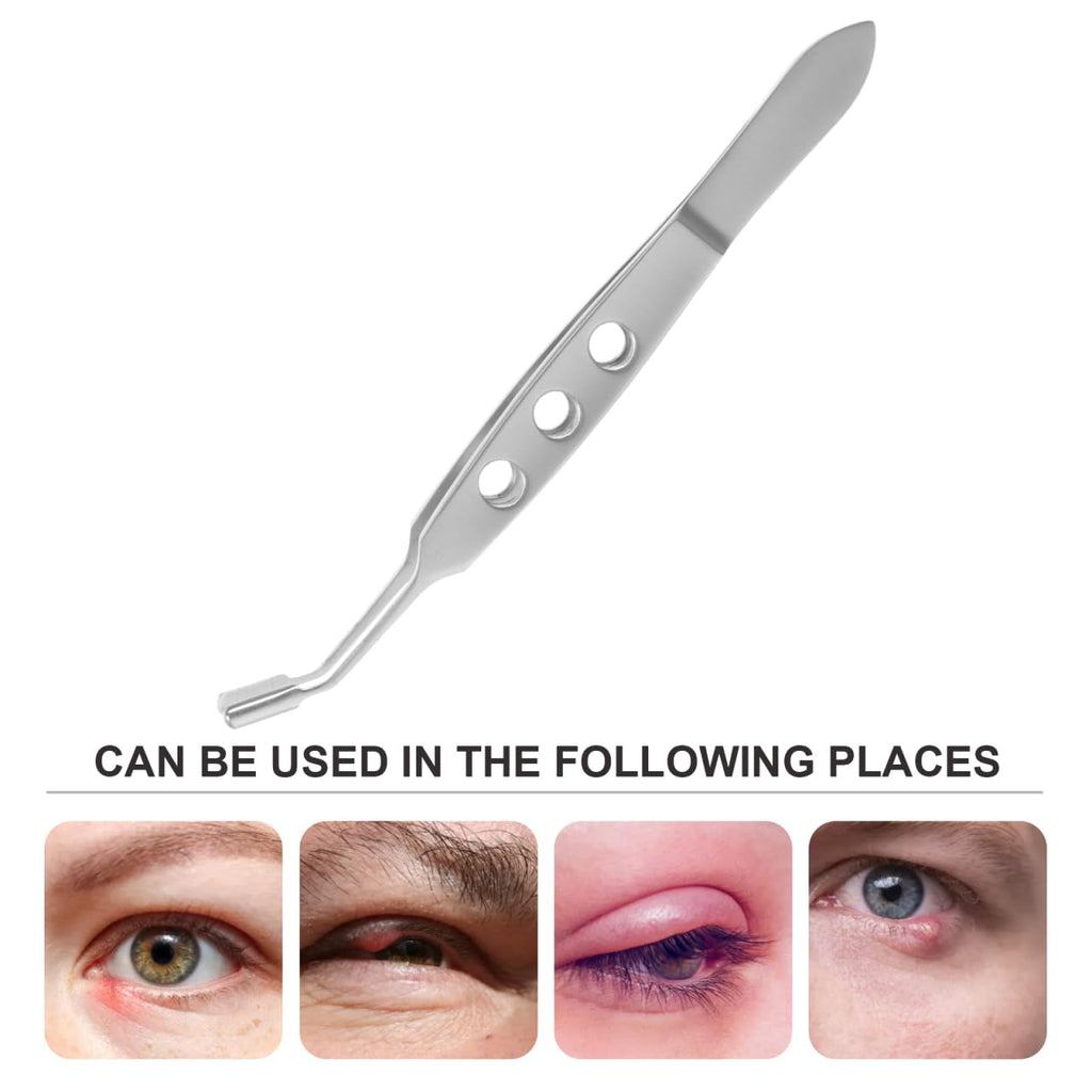 Meibomian Gland Expressor Stainless Steel Eyelid Massage Tweezers for Stye Treatment and Chalazion Removal Eye Gland Expressor Tool 4.13In