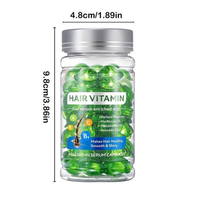Nova Glowdrop Hair Treatment Serum, for Hair Growth, Hair Serum Oil Capsule for Women & Men, 40 Leave-in Capsules with Vitamins A C E B5, Hair Treatment Oil with Moroccan, Macadamia and Avocado Oil