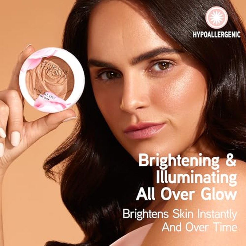 Physicians Formula Rosé All Day Highlighter Blush Face Powder, Shimmer Petal Glow, Pink Soft Petal, Dermatologist Tested, Clinicially Tested