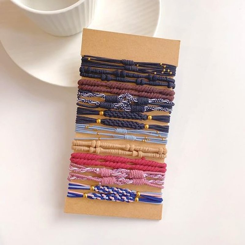 DILBABA Multistyle Hair Ties Set: Gentle High Elasticity Ponytail Scrunchie Bracelet for Women (11-Heart Buckle B Set:20, One Size)