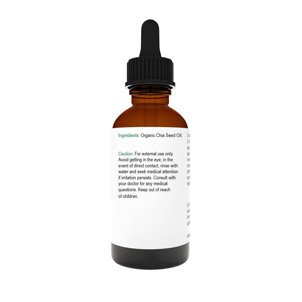Vera Botanics ORGANIC CHIA SEED OIL 100% Pure & Natural, Unrefined, Cold-Pressed For Face, Dry Skin, Nails, Lips, Body & Hair