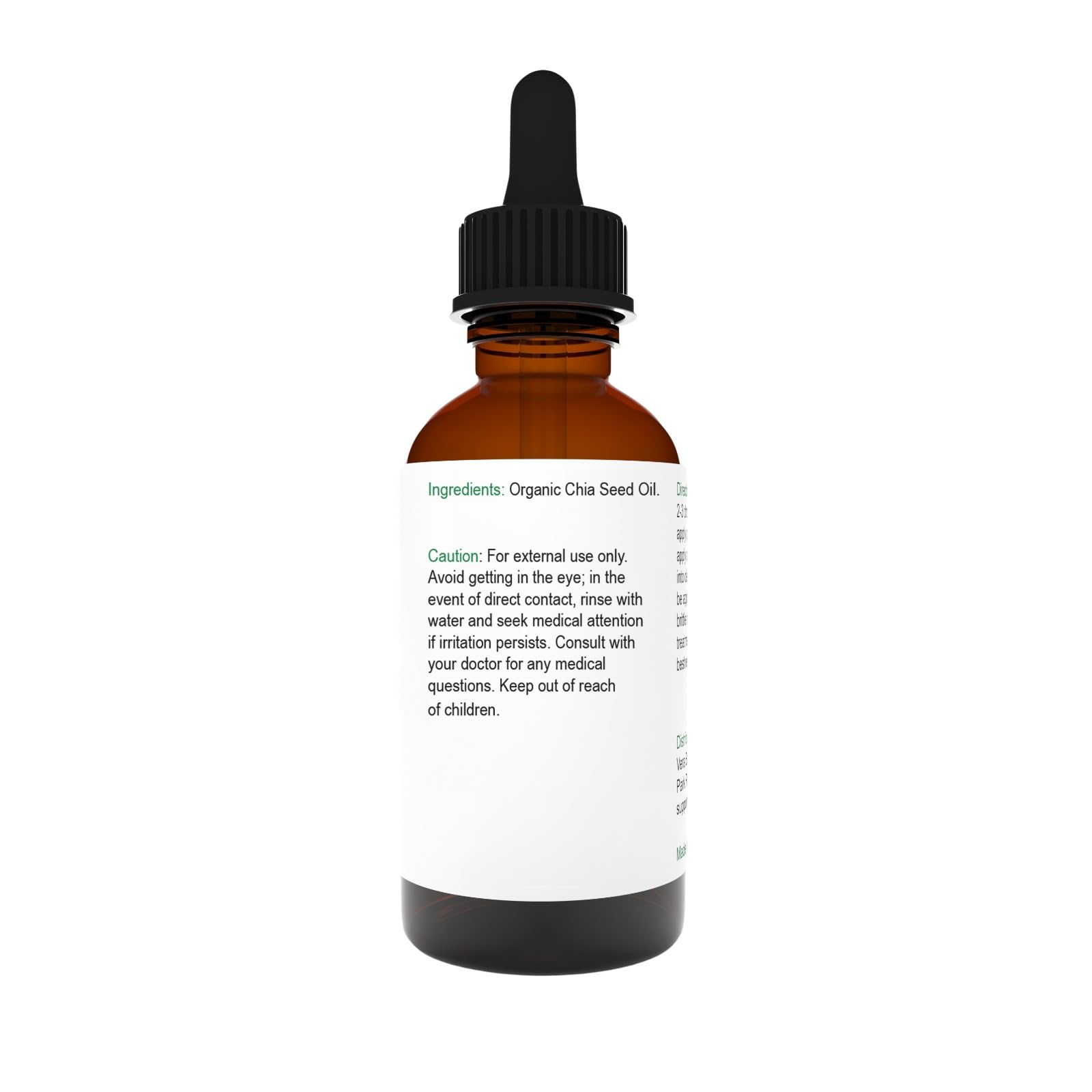 Vera Botanics ORGANIC CHIA SEED OIL 100% Pure & Natural, Unrefined, Cold-Pressed For Face, Dry Skin, Nails, Lips, Body & Hair