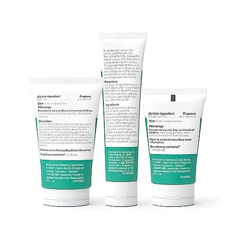 Proactiv Clean 3 Step Acne Routine w/ Pimple Patches- Sulfur Acne Treatment Cleanser, Azelaic Acid Serum, and Facial Moisturizer for Sensitive, Acne-Prone Skin- 30 Day Acne Kit with Pimple Patches