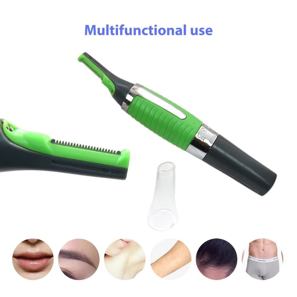 JRSHOME Men Nose Ear Face Neck Eyebrow Hair Mustache Beard Trimmer Shaver Clipper Built in LED Light Multi-Functional & Portable Grooming Tool (Style B)