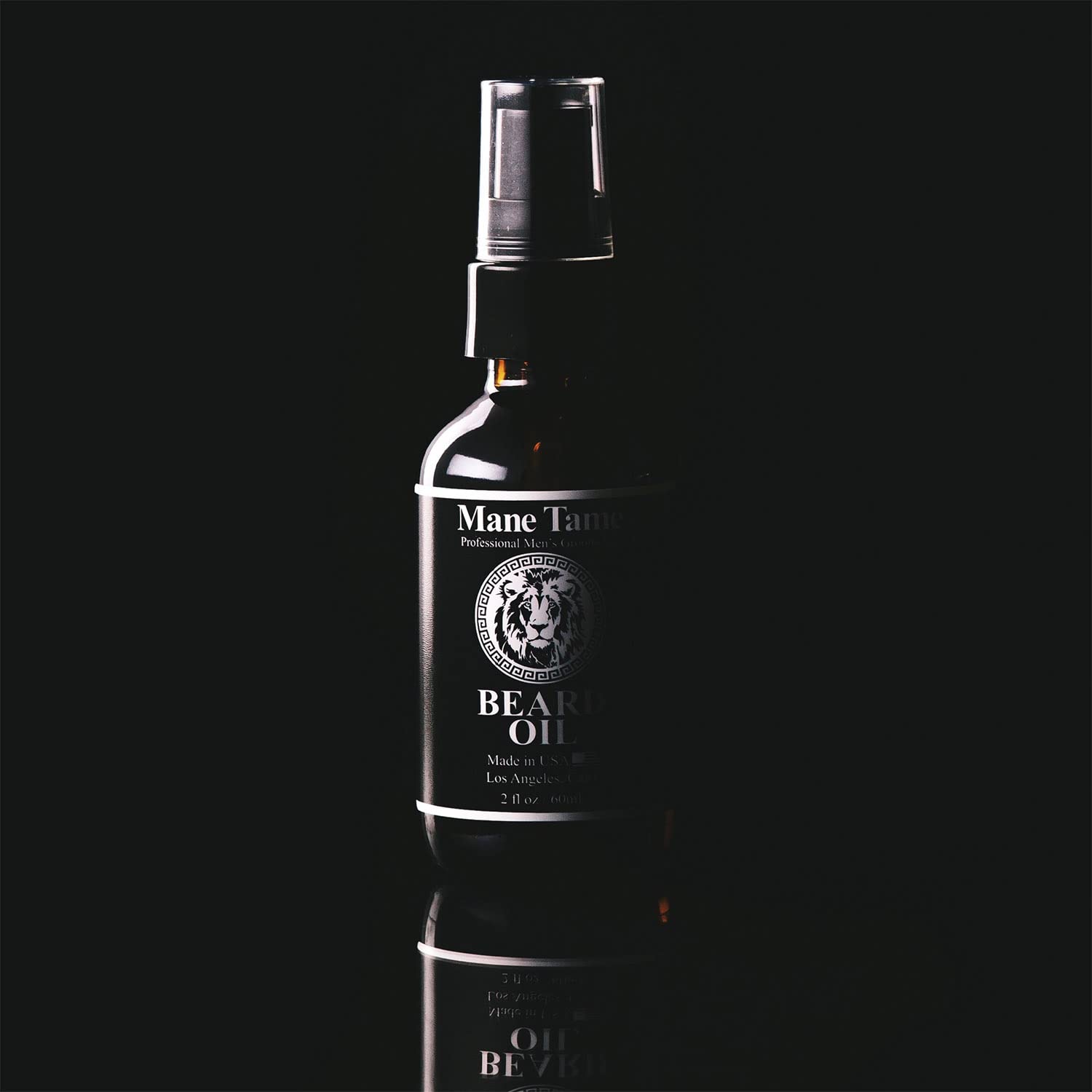 MANE TAME Beard Oil - Made with Certified Organic Hemp Oil - No Fuss Pump 1oz. Bottle - Softens Your Beard and Stops Itching - Great Beard Oil and Conditioner For Men