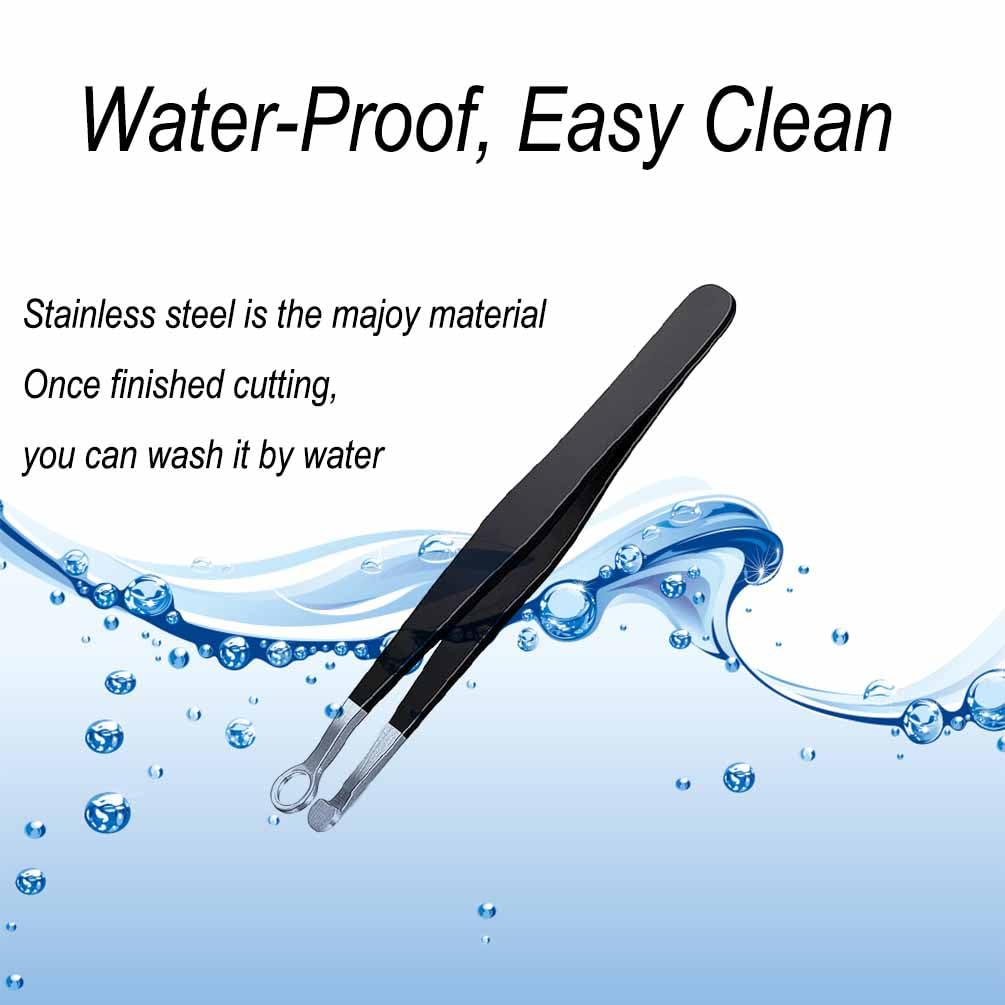 Liangery Nose Tweeezers, Manual Nose Hair Trimmer for Men- Stainless Steel Precision Blades with Leather Case, Nasal Hair Cutter Tweezers for Eyebrow, Ear & Facial Hair Grooming Tool (Black)
