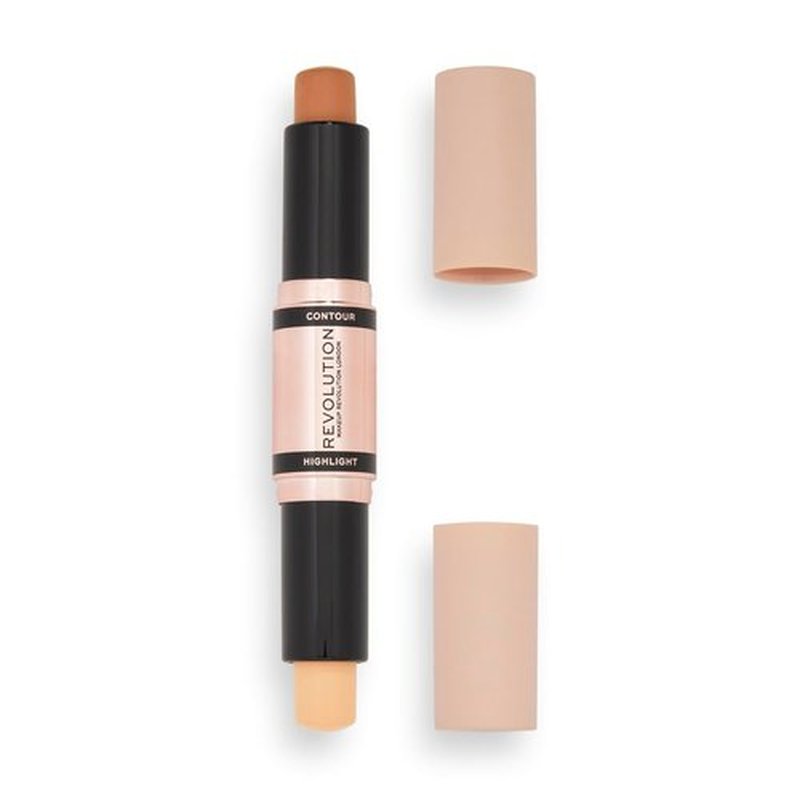 Revolution Beauty London Fast Base Contour Stick - Dual Ended, Lightweight & Blendable, Medium, 2 x 0.15 Oz