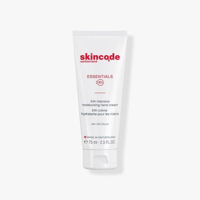 Skincode Essentials 24H Intensive Moisturizing Hand Cream - Nourishment & Protection for Dry, Chapped Hands | with CM-Glucan & Shea Butter | Hydration for All Skin Types. (2.5 Oz / 75 mL)