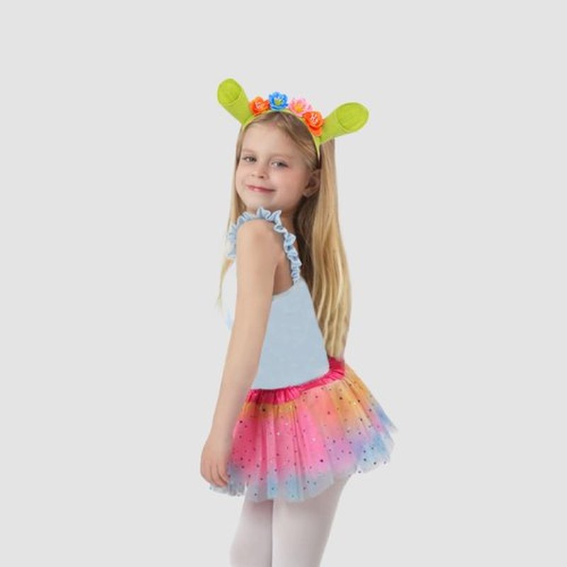 CHARMFORGE Green Ogre Ears Headband with Floral Crown – Funny Costume Accessory for Women Adults, Princess Cosplay, Halloween, Dress-Up Party