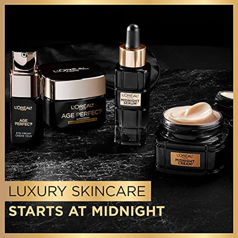 L'Oreal Paris Age Perfect Anti-Aging Midnight Face Serum, Reduce Wrinkles 1oz + Eye Cream Sample