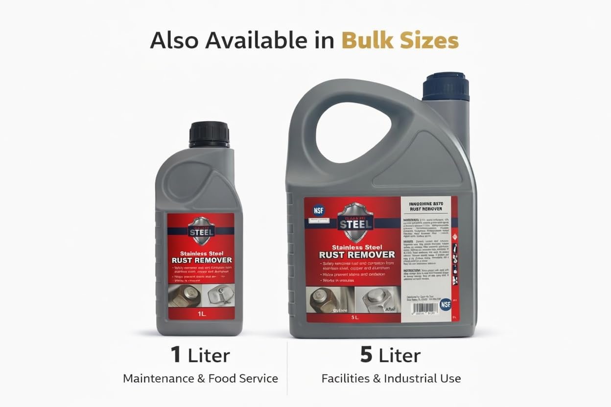 CLEAN MY STEEL Stainless Steel Rust Remover – Food Area Safe Cleaner, 4 oz