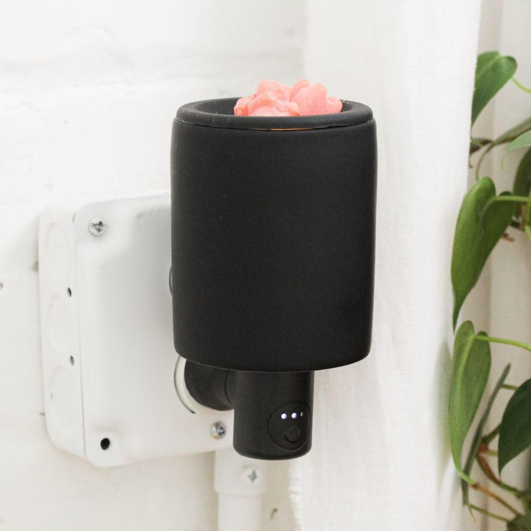 Happy Wax Bone Outlet Timer Warmer for Scented Wax - Compact Ceramic Wall Plug in Wax Melt Warmer w/Timer - Wax Melter for Home Fragrance - Small Wax Warmer w/Removable Silicone Dish