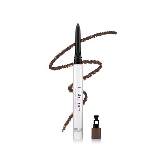 Rumi Cosmetiques LushLine+ Waterproof Eyeliner Pencil - Smudge Proof & Long-Lasting | Natural Brown for Sensitive Eyes