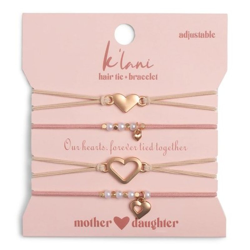 K'lani Hair Tie Bracelets for Women - Elastic Hair Bands That Double as Stylish Jewelry - Mother/Daughter - Set