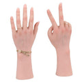 BodhiTCM Silicone Female Hand Model Realistic Lifelike for Jewelry Display, Accessory Display Photography, Film Props, Etc with Acrylic Nails (Right Hand Without Skeleton, Brown)
