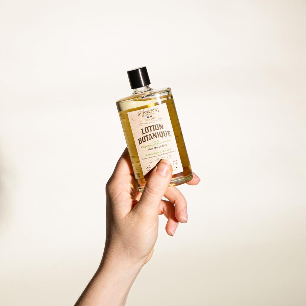 Feret Parfumeur Botanical Body Oil – Multi-Purpose Nourishing Dry Oil for Body, Hair & Beard – Infused with Lavender, Rosemary, Thyme & Hydrating Honey – Made in France, 100ml