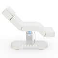 Professional Electric Spa Table/Chair with LED Light, 3 Motor Height Adjustment, Backrest, Leg Support Angle Adjustable for Massage, Facial, Medical, Tattoo, Waxing, Beauty Salon and More - White