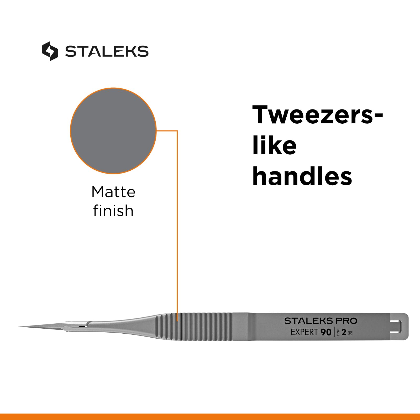 Staleks Pro EXPERT 90 Eyebrow Micro Scissors Type 2 – Straight Blades with Safe Tips – Stainless Steel – Professional Eyebrow Shaping Tool