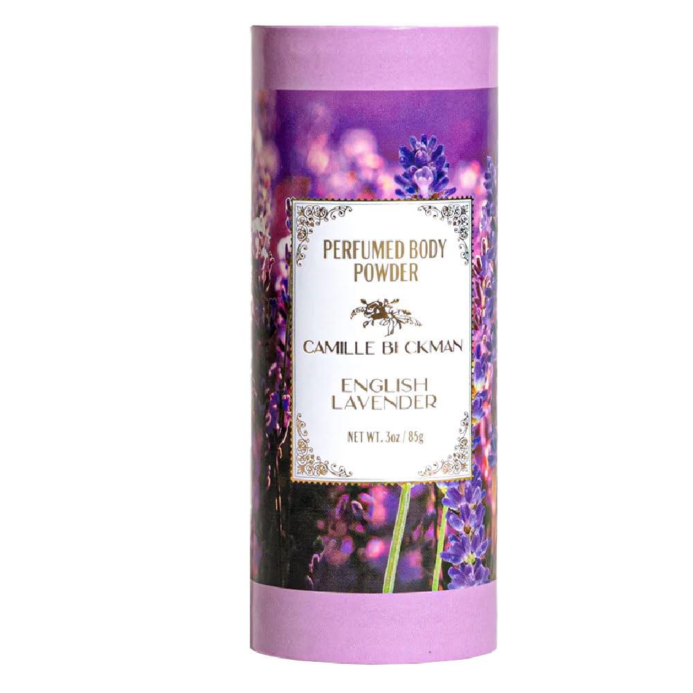 Camille Beckman English Lavender Scented Talc-Free Body Powder, Perfumed Dusting Powder, 3 Ounce