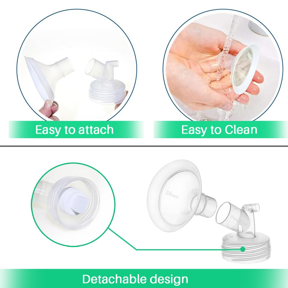 PumpMom-us 21mm Flanges Compatible with Spectra S2 S1 9 Plus Breast Pumps Accessories, Replacement Breast Shield for Spectra Pump Parts and 21 mm Flange