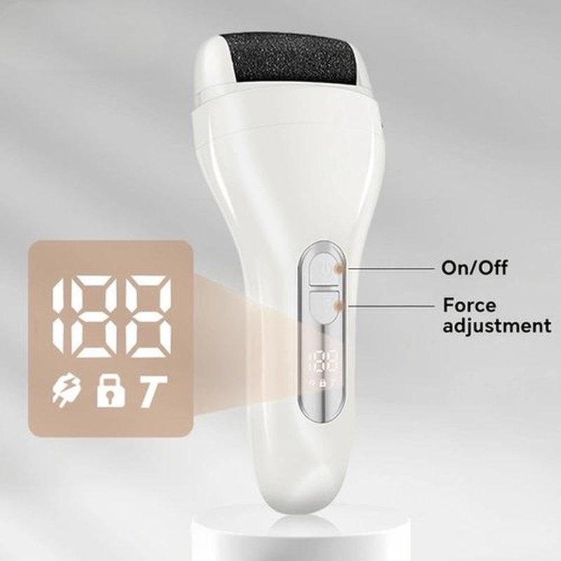 Electric Foot Callus Remover Kit for Women and Men;Rechargeable Electronic Foot File with 3 Heads Waterproof;Professional Feet Care Tools for Dead Skin;Hard Cracked Dry Skin (White)
