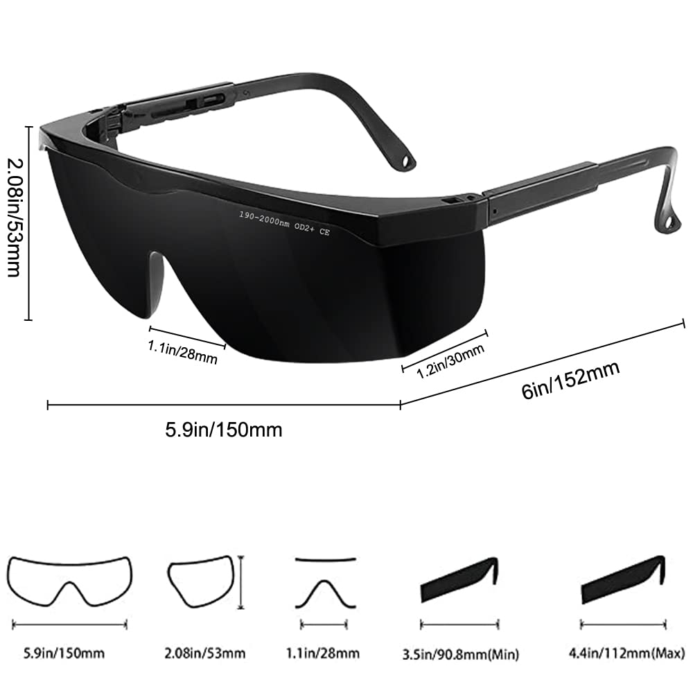 mozeeda IPL 190nm-2000nm Laser Safety Glasses, Red Light Therapy Goggles
