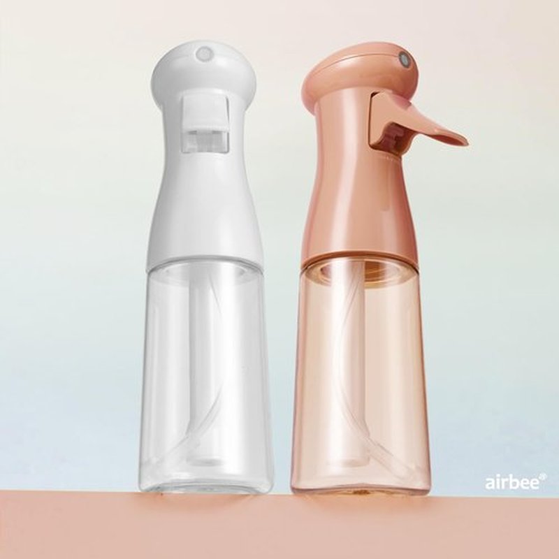 Airbee Spray Bottle - Continuous Mister Sprayer for Hair Styling & Cleaning | 2 Pack, 6.8 OZ