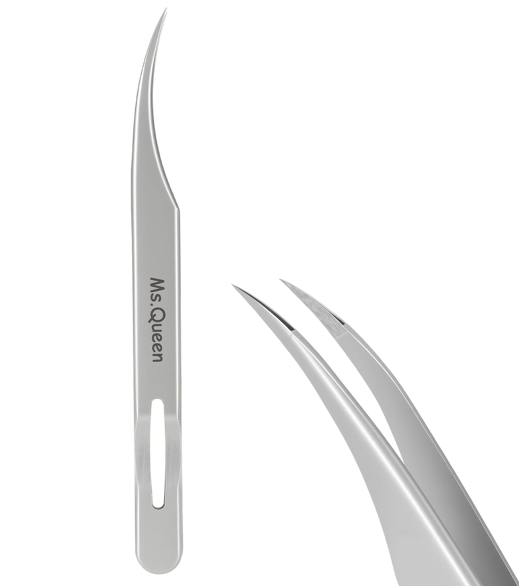 Ms.Queen Isolation Tweezers for Lash Extensions,Dolphin Shape Curved Isolation Lash Tweezers for Classic and Volume Lash Extension Applying