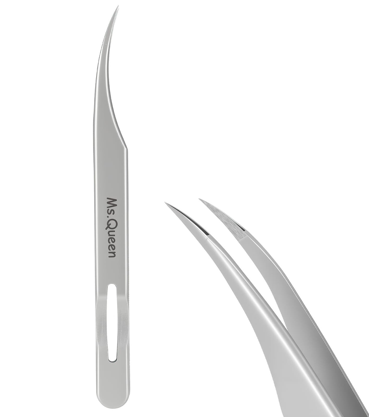 Ms.Queen Isolation Tweezers for Lash Extensions,Dolphin Shape Curved Isolation Lash Tweezers for Classic and Volume Lash Extension Applying