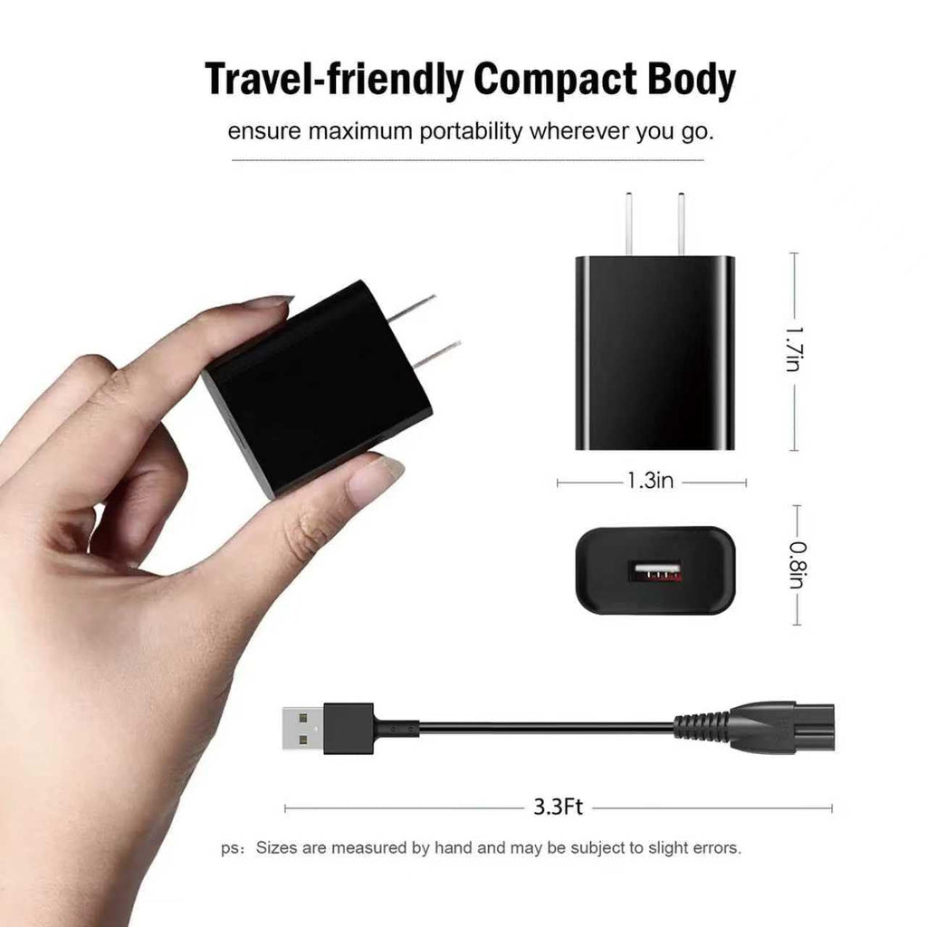 5V USB Charger Compatible with Meridian Trimmer Charger, Meridian Charger for Trimmer Original M2B M2C M2A M2G MEC102A Electric Razors for Women Replacement Charging Cable Power Cord Adapter