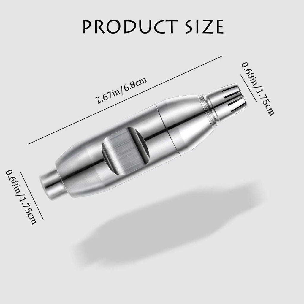 Nose Hair Trimmer for Manual, Battery-Free, Stainless, Waterproof, Painless