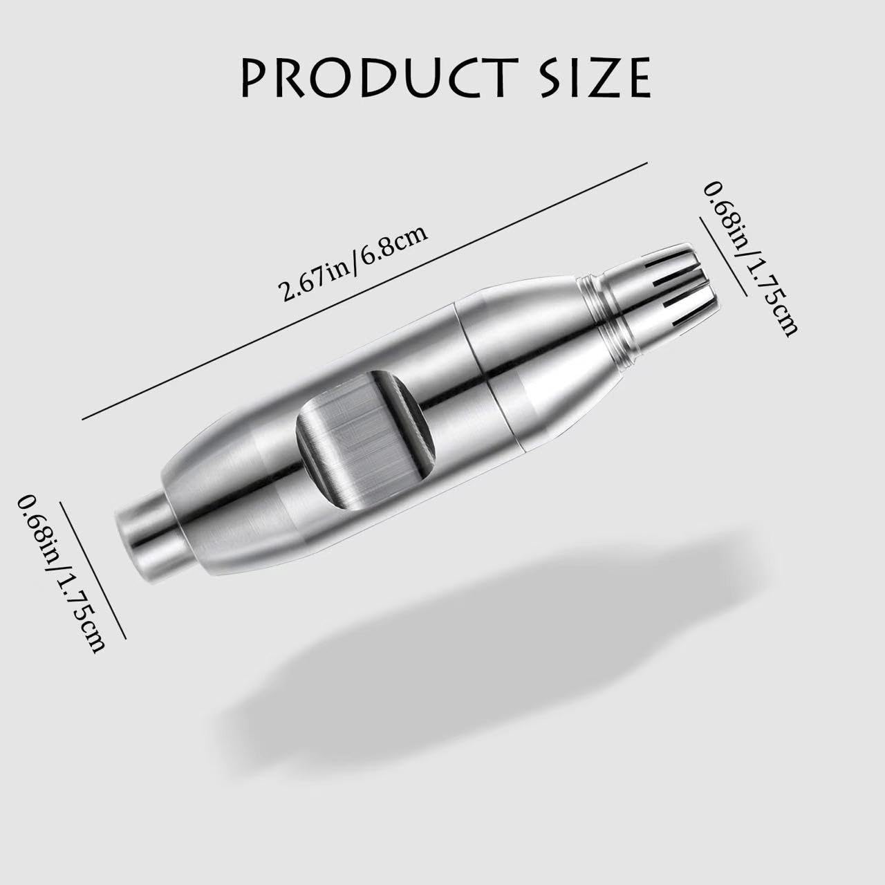 Nose Hair Trimmer for Manual, Battery-Free, Stainless, Waterproof, Painless