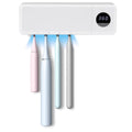 JDUanL Cordless Sanitizeri Toothbrush Holder, Sanitizeri Toothbrush Cleaner with 4 Slots & 360s Timer Function, No-Drill Rechargeable Wall Mounted Toothbrush Holders for Bathroom Family, White
