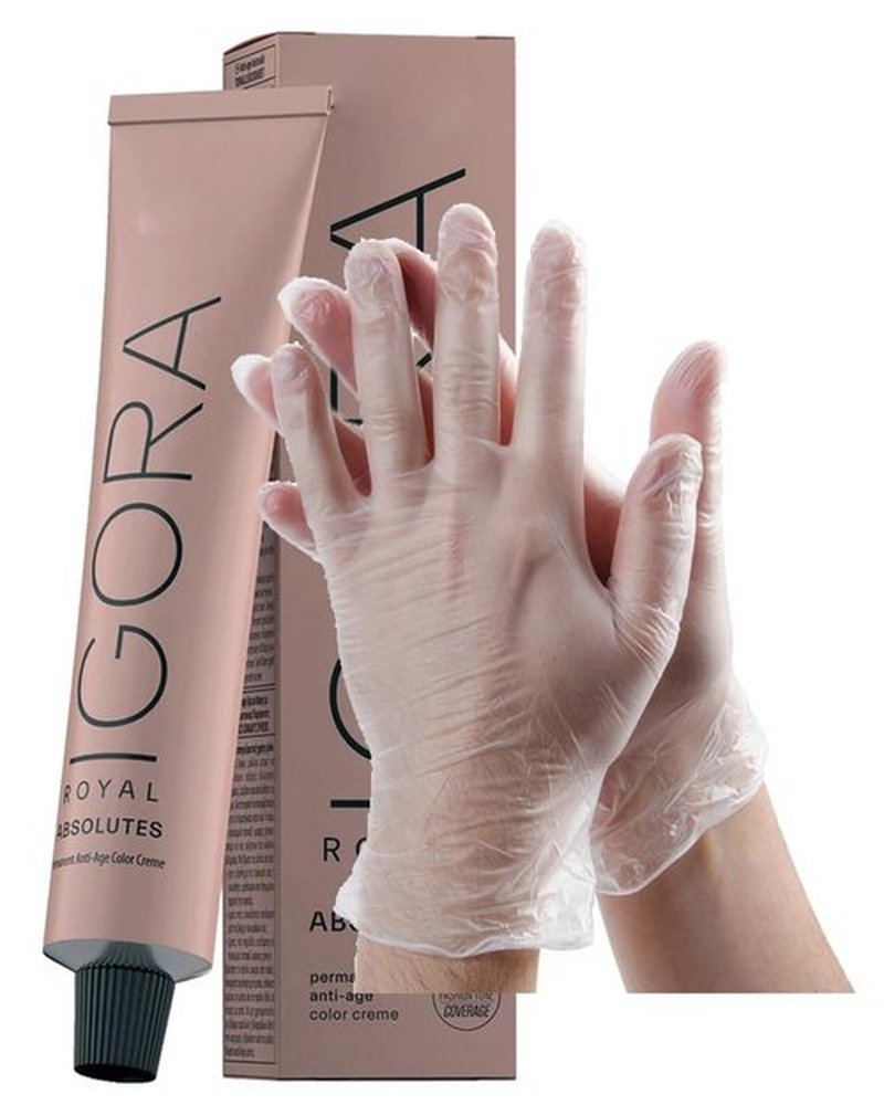 Igora Absolutes 9-40 Extra Light Blonde Beige Permanent Hair Color | 2 Fl Oz with Vinyl Gloves Bundle