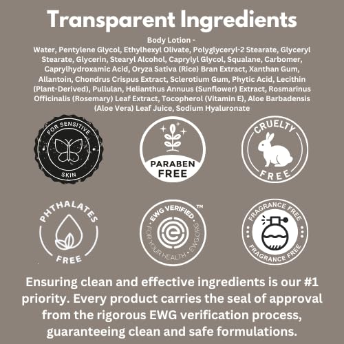 HygieneLab Body Lotion for Men - EWG Verified, Ultra Hydrating & Fragrance-Free, 12oz