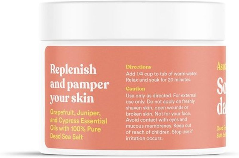 ASUTRA Dead Sea Bath Salts - Skin Rejuvenator with Grapefruit, Juniper & Cypress Oils | 16 oz Healing Soak