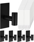 Heavy Duty Towel Hooks by [Brand Name] - 5 Pcs Adhesive Wall Hooks | Removable No-Damage Strips - X-Large Black 304 Stainless Steel