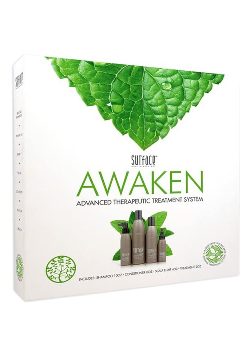 Surface Hair Awaken Kit - Shampoo, Conditioner & Scalp Elixir for Thinning Hair & Hair Loss