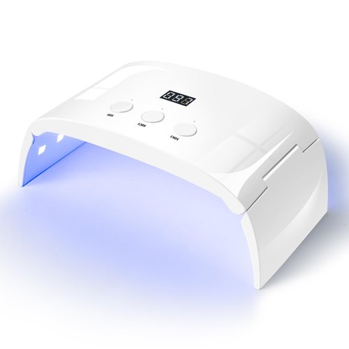 Lotifie UV Led Nail Lamp Curing Light Dryer for Gel Nails,Roomy but not Bulky Foldable Design, 3 Timers & LCD Display,for Gel Nail Polish Builder Rhinestone Glue (White Lamp Pro)