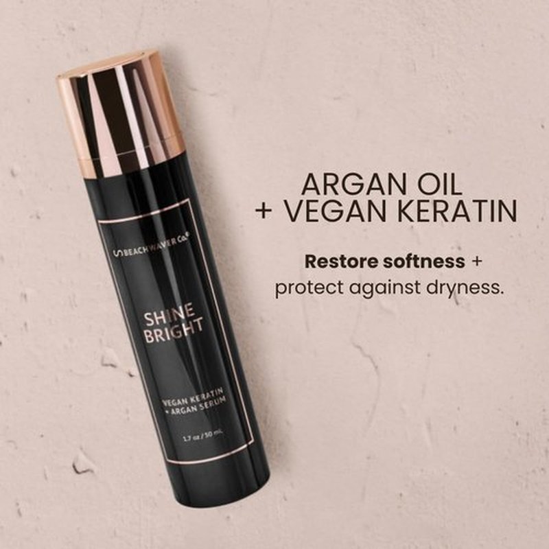 Beachwaver Co. Shine Bright Serum - 1.7 Oz | Award-Winning Vegan Keratin & Argan Oil Formula for Frizz-Free Shine