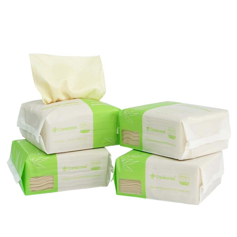 Careboree Unbleached Dry Wipes, Multi-Purpose, Small Size, 400 Count