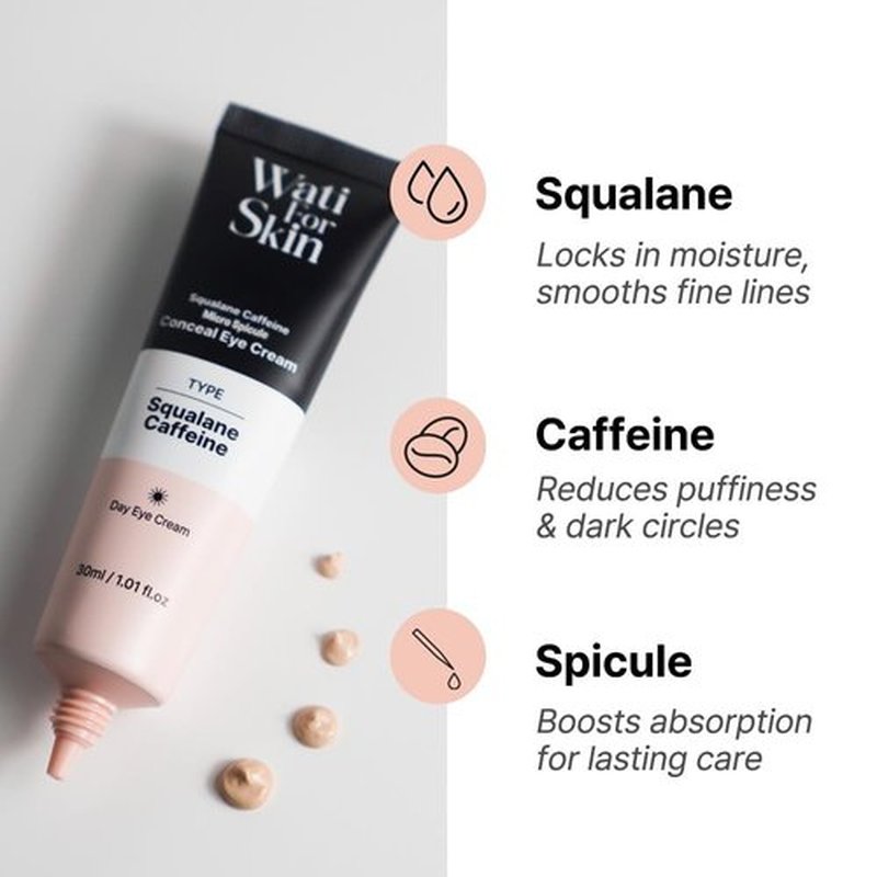 Regine Switzerland Squalane Caffeine Eye Cream - Targeted Firming & Depuffing for Under-Eye Puffiness, 30ml