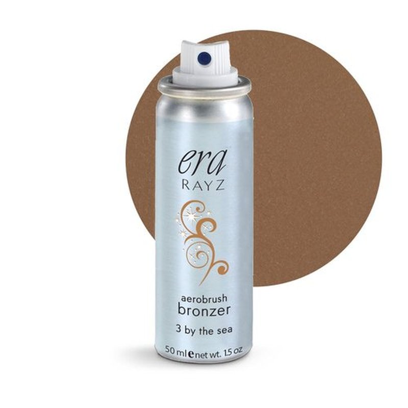 ERA Rayz Spray On Bronzer - Buildable Airbrush Makeup for Everyday Use | Dark Bronze with Shimmer, 1.5 oz