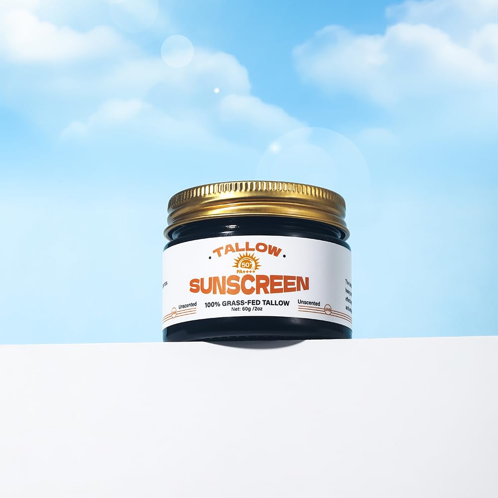VRAIKO Tallow Sunscreen SPF 30, 100% Grass-Fed Tallow & Honey Extract | Non-Greasy, UVA/UVB Protection | Clean Balm for Face & Body, 2oz
