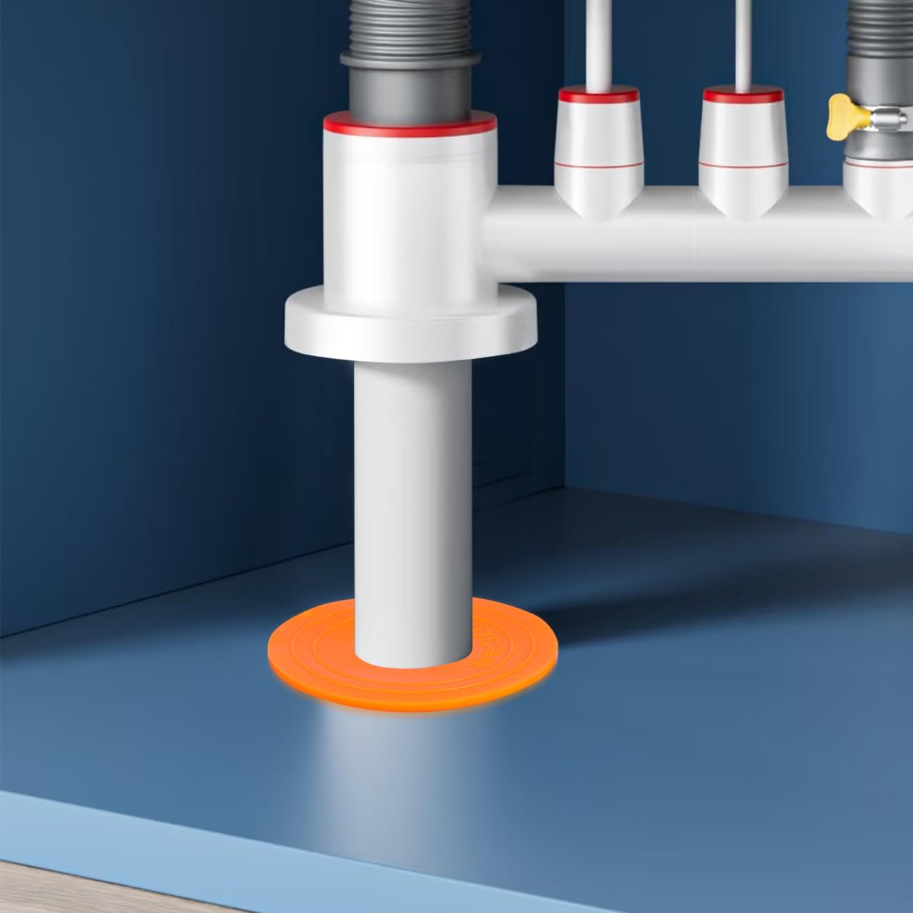 Uonlytech Drain Backflow Preventer Silicone Odor Proof Drainage Trap Sewer Pipe Sealer for Home Washing Machine Bathroom Insert Drain Plug (Orange)
