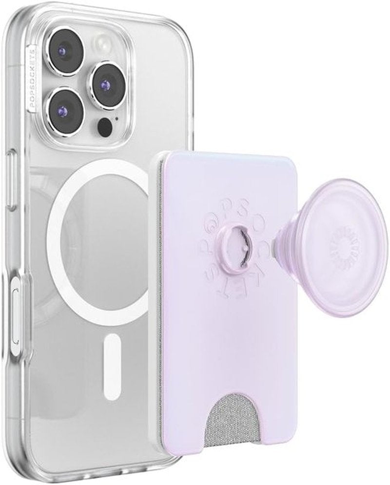 PopSockets Kick-Out Wallet for MagSafe - Adjustable Kickstand & Magnetic Stand | Opalescent White